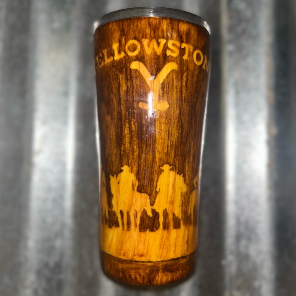 Yellowstone Themed Insulated Wood Grain 20oz HG102